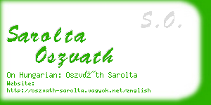 sarolta oszvath business card